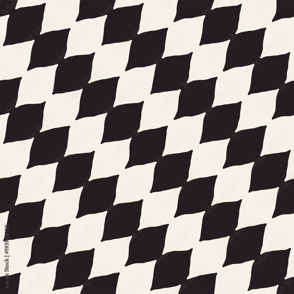 Obraz premium Hand drawn abstract seamless pattern in black and white. Retro grunge freehand jagged lines texture.
