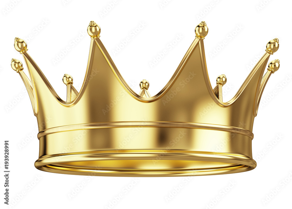 Royal gold crown isolated on white. 3d rendering Stock Illustration ...