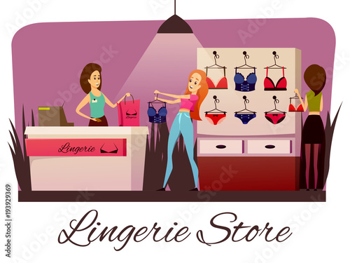 Lingerie Store Flat Composition