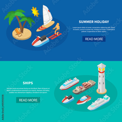 Ships Isometric Banners