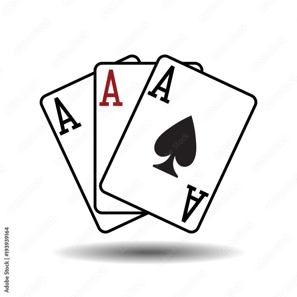 Three aces playing cards vector illustration Stock-Vektorgrafik | Adobe  Stock