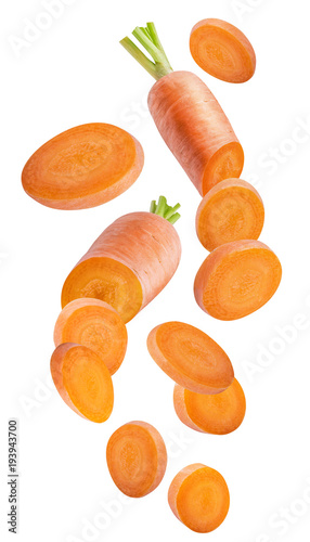 Fotografie, Tablou Fresh carrot isolated on white background