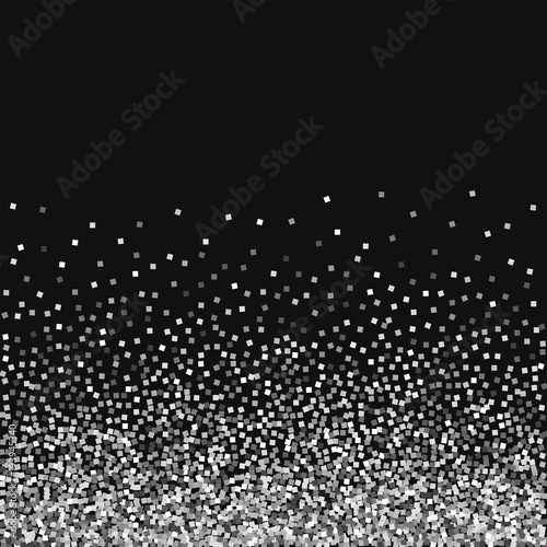 Silver glitter. Scatter bottom gradient with silver glitter on black background. Cool Vector illustration.