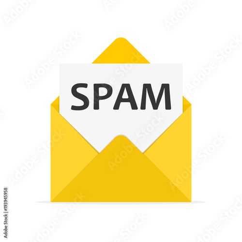 Mail spam icon. Vector illustration.