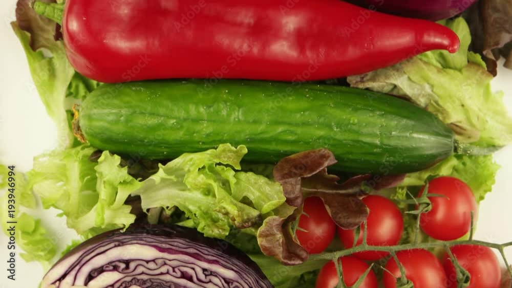 Various vegetables on a white background, motion Various vegetables on a white background, motion