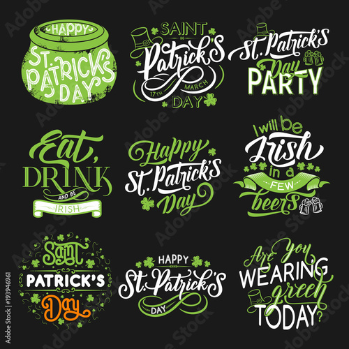 St Patrick green symbol for irish holiday design
