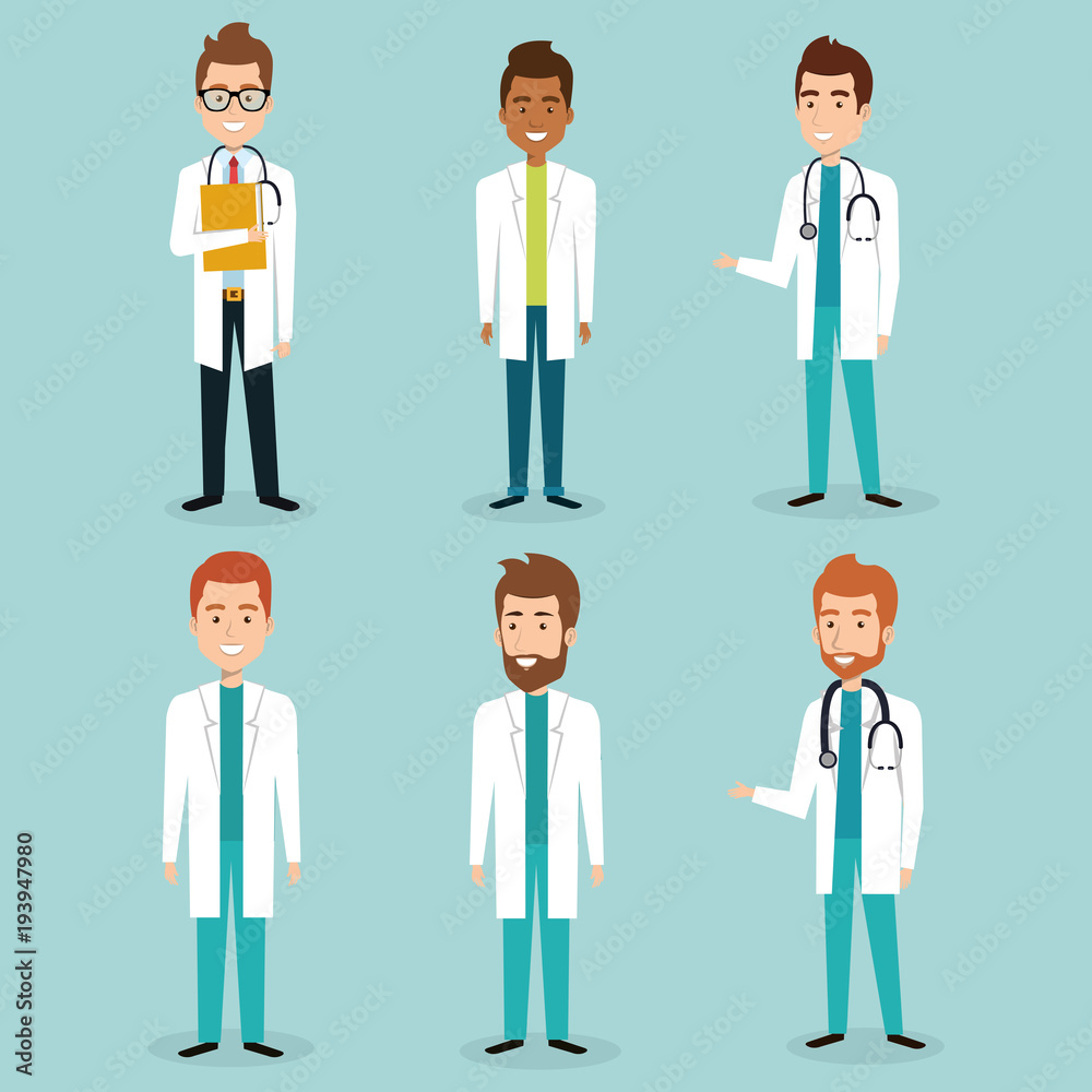 group of medical staff characters vector illustration design