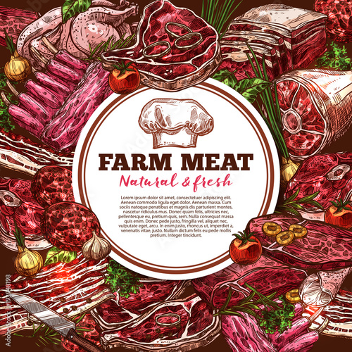 Fresh meat vector poster