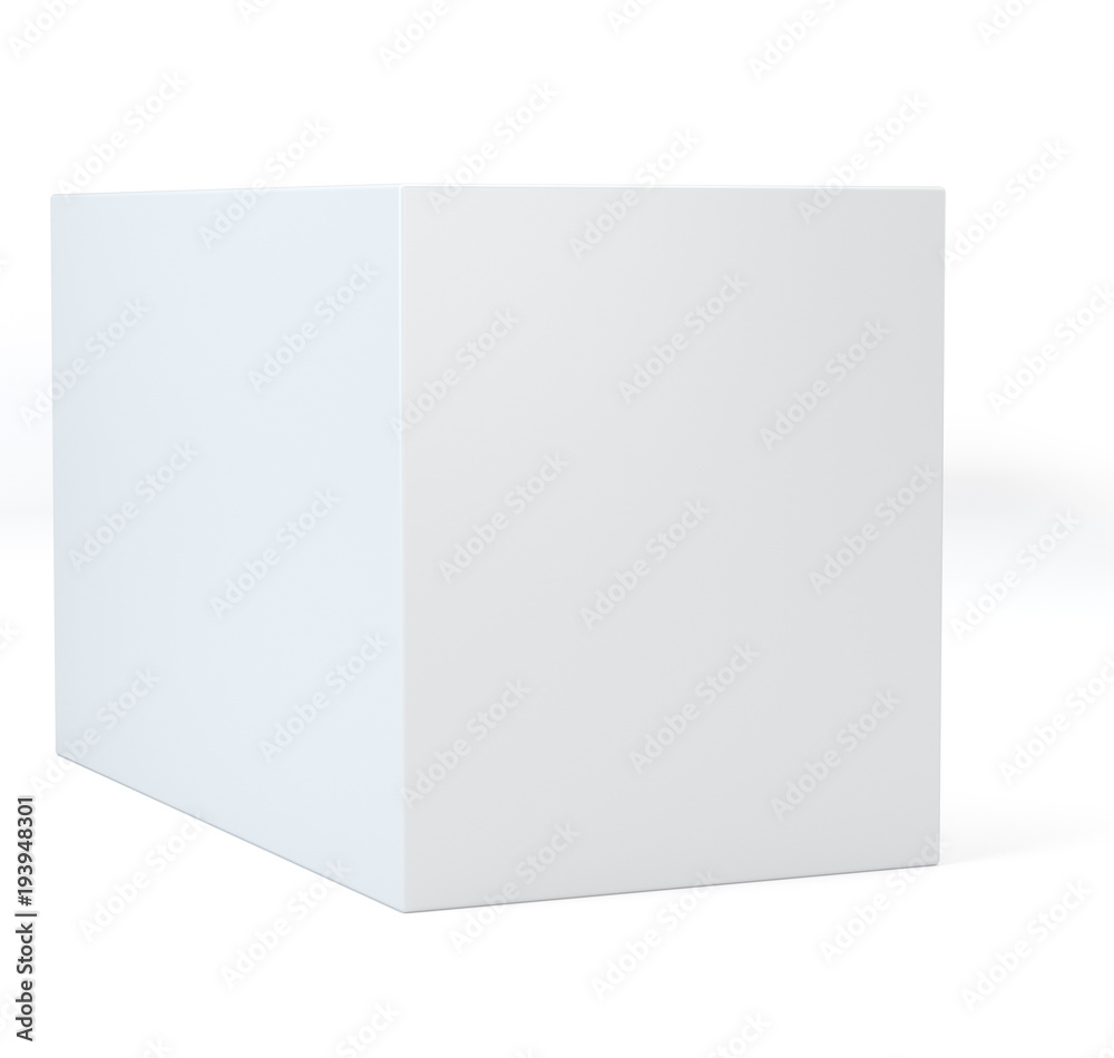 Realistic White Cube With Shadow. 3d illustration. Isolated on white background. Realistic White Cube With Shadow. 3d illustration. Isolated on white background.