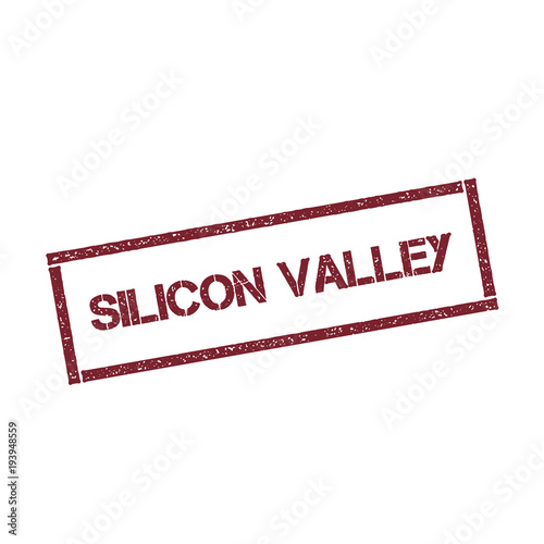 Silicon valley rectangular stamp. Textured red seal with text isolated on white background, vector illustration.