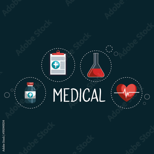 medical elements set icons vector illustration design