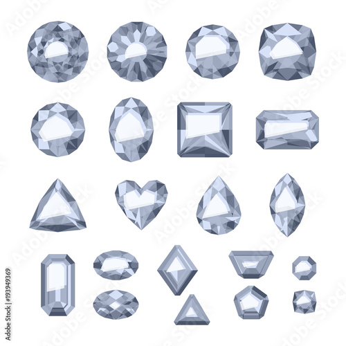 Set of flat style silver jewels.