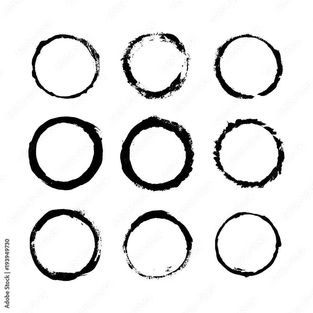 Сircle vector frame. Acrylic brush line. Hand painted design elements. Ink print drawing. Nice for logo Сircle vector frame. Acrylic brush line. Hand painted design elements. Ink print drawing. Nice for logo