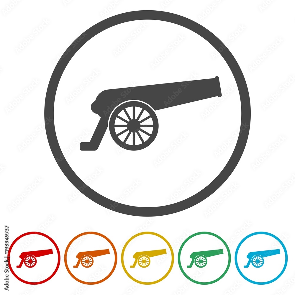 Cannon icon, 6 Colors Included