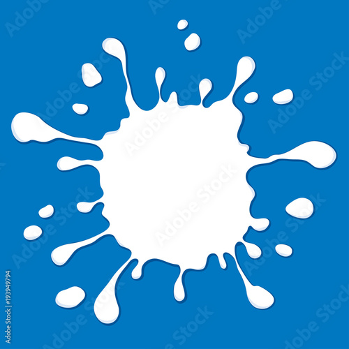Background for dairy and milk product / Vector illustrations with drops and splashes, trademark, sign