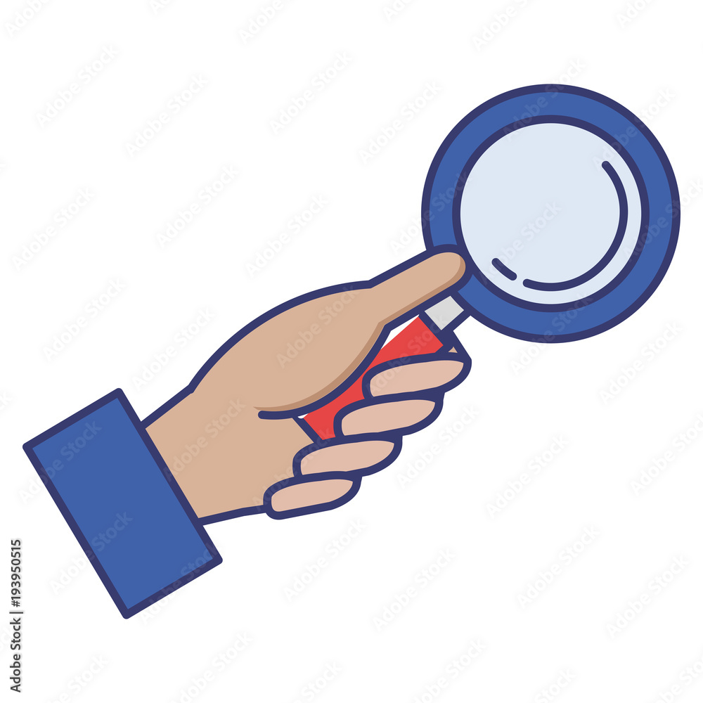 hand human with magnifying glass isolated icon vector illustration design hand human with magnifying glass isolated icon vector illustration design