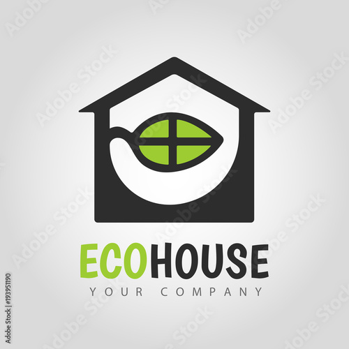 Eco House logo design.  For real estate, construction, property industry.