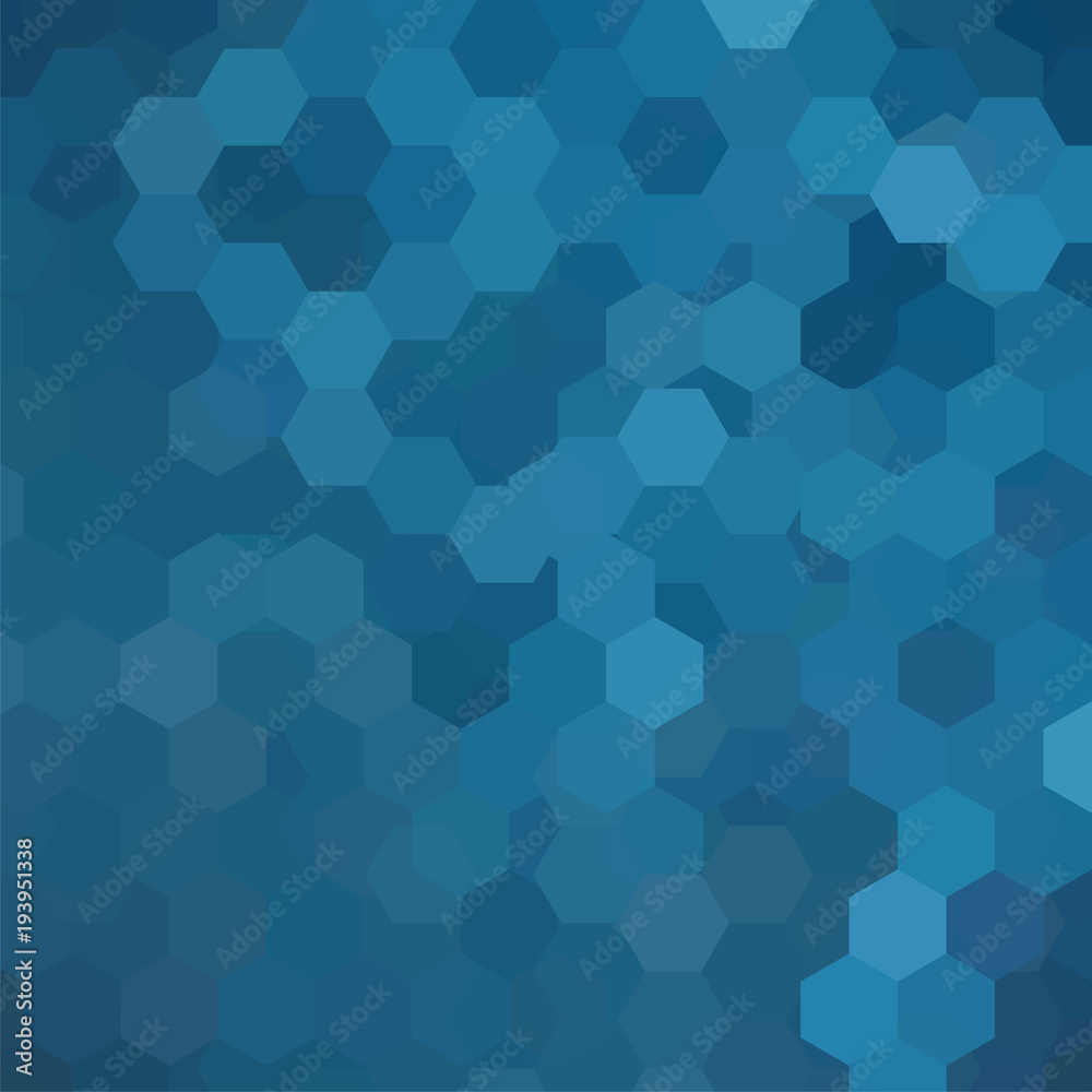 Vector background with blue hexagons. Can be used in cover design, book design, website background. Vector illustration
