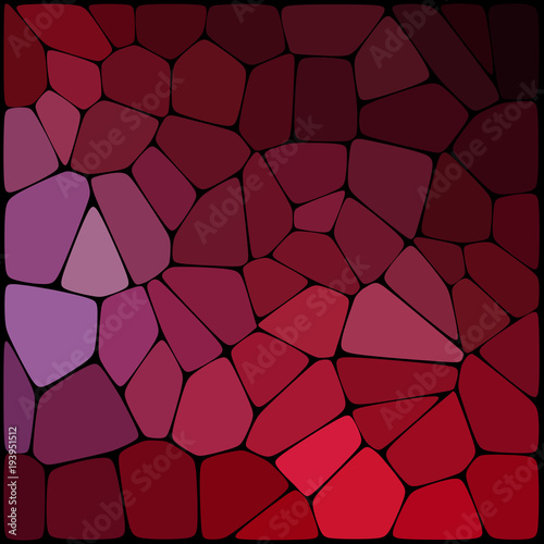 Abstract red mosaic pattern. Abstract background consisting of elements of different shapes arranged in a mosaic style. Vector illustration.