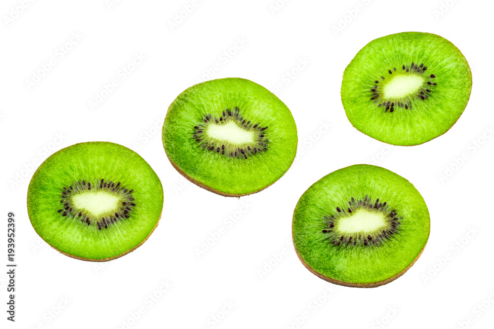Fototapeta premium Slice of kiwi isolated on white background