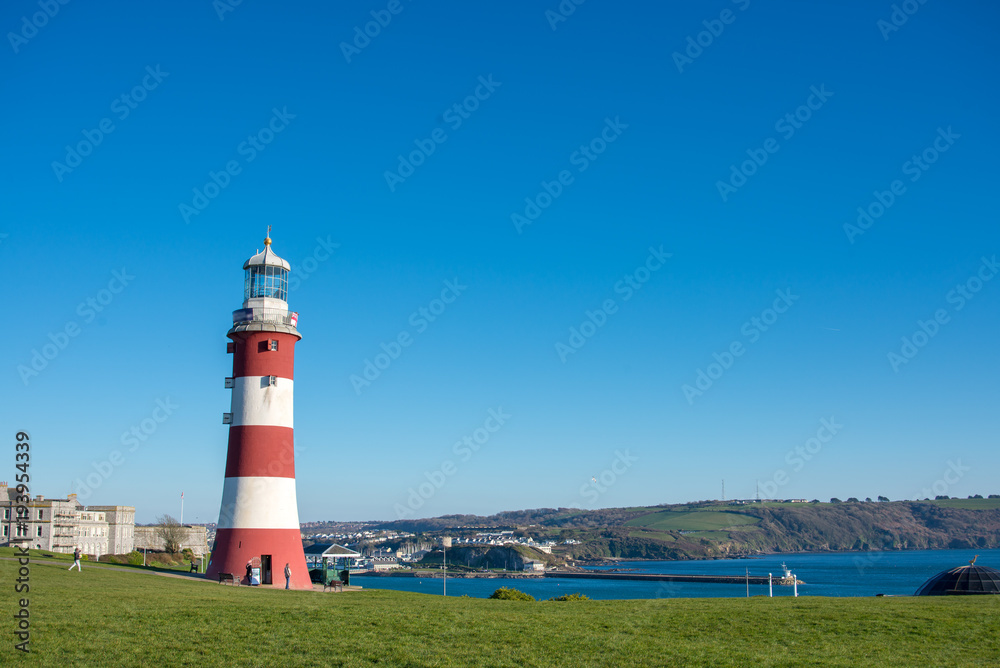 Eddystone lighthouse on Plymouth Hoe