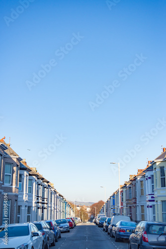 Typical English residential street.