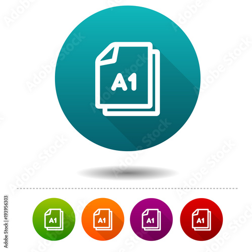 Paper size A1 icon. Document DIN symbol sign. Web Button.