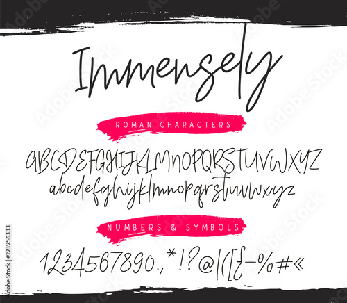  Alphabet. Modern font. Calligraphy and lettering