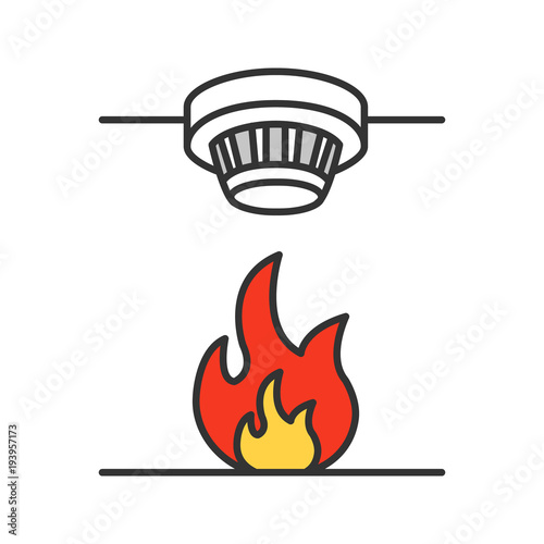 Smoke detector color icon