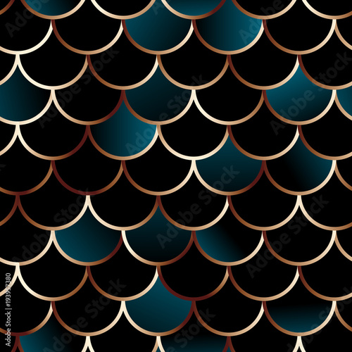 Seamless golden wire scales pattern