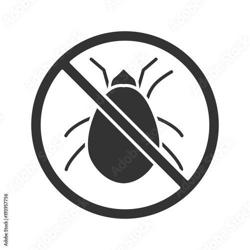 Stop mites sign glyph icon