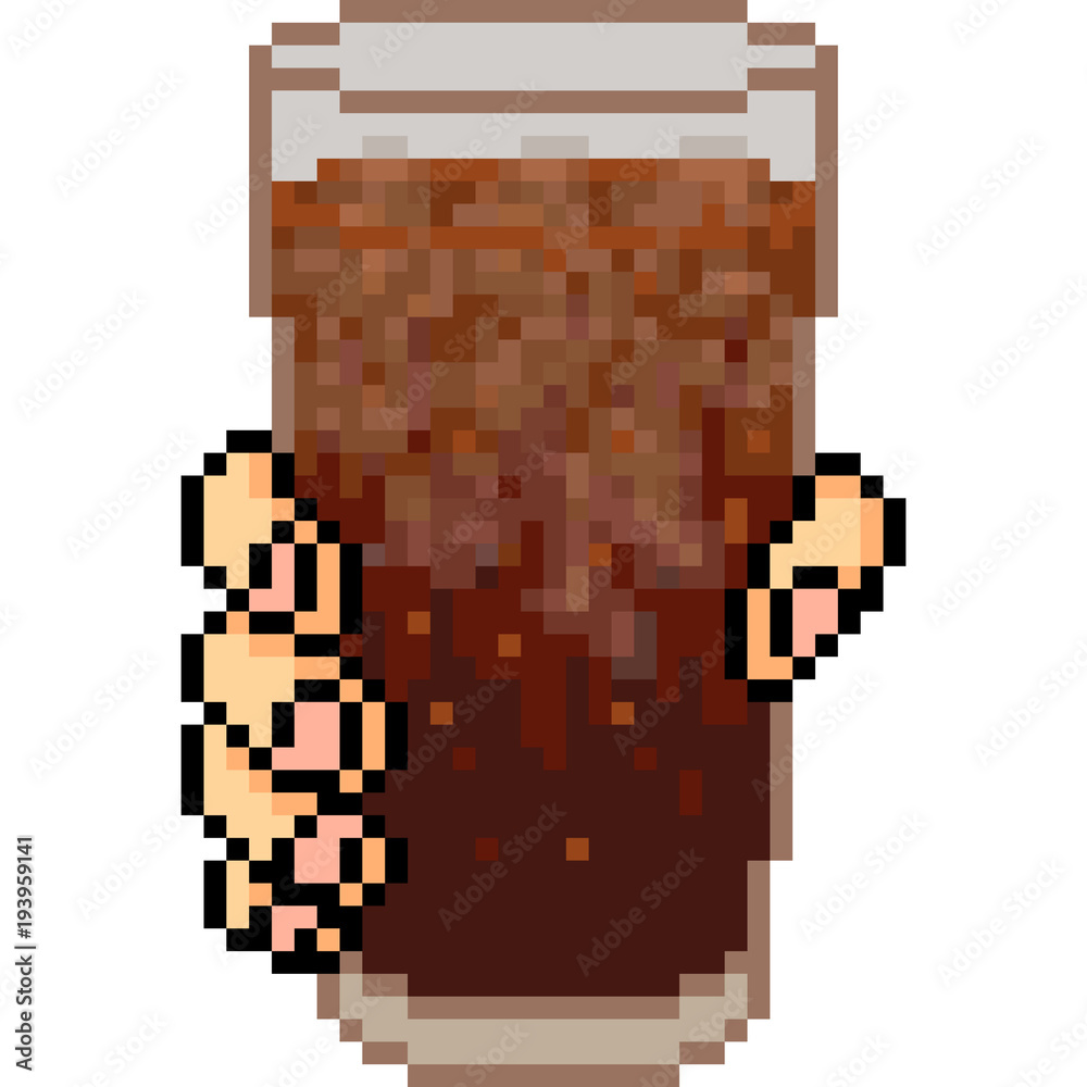 Fototapeta premium vector pixel art cold drink