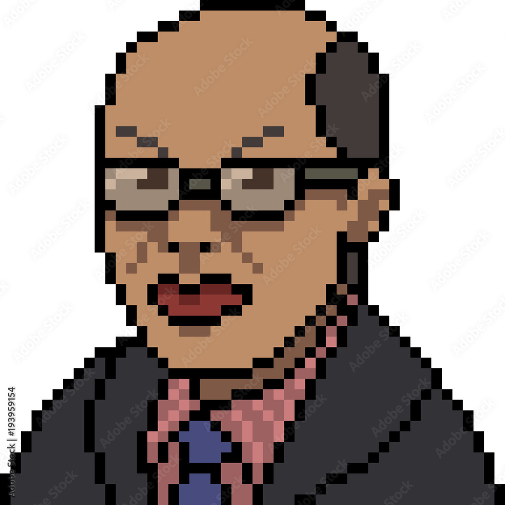 vector pixel art business black man