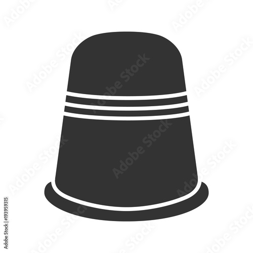 Sewing thimble glyph icon
