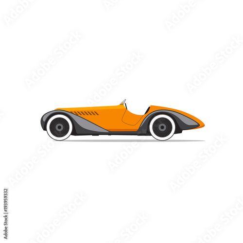 Vector retro car isolated. Side view