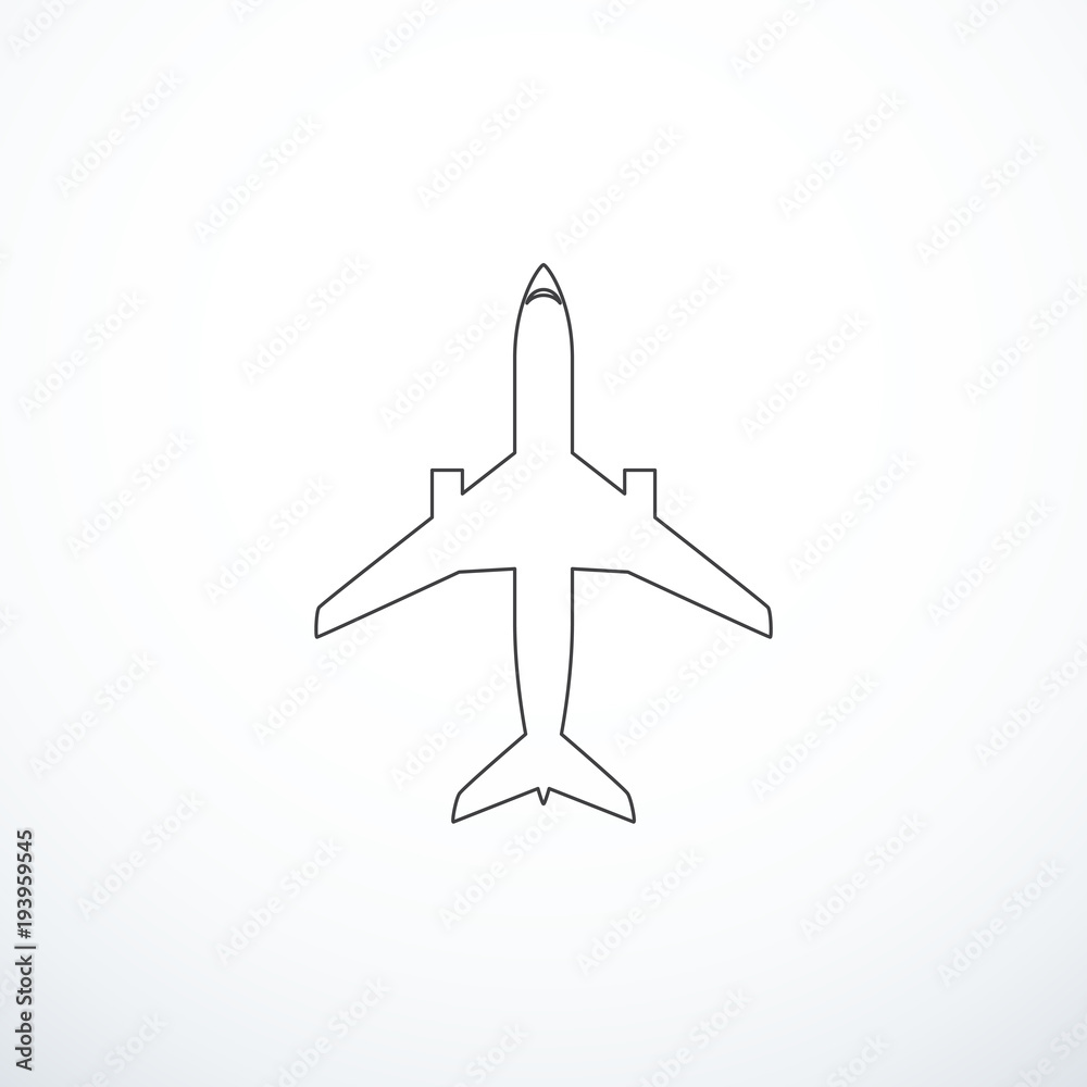Vector airplane thin line icon