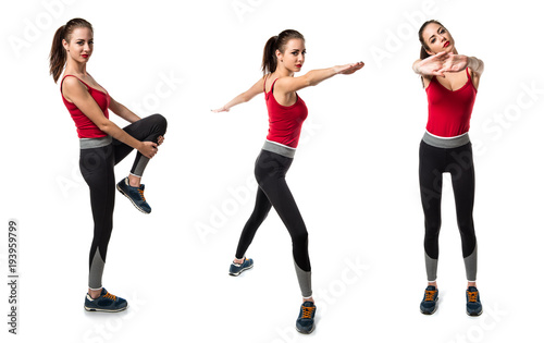 Fototapeta Naklejka Na Ścianę i Meble -  Pretty sport woman stretching
