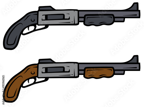Cartoon shotguns vector weapon icons