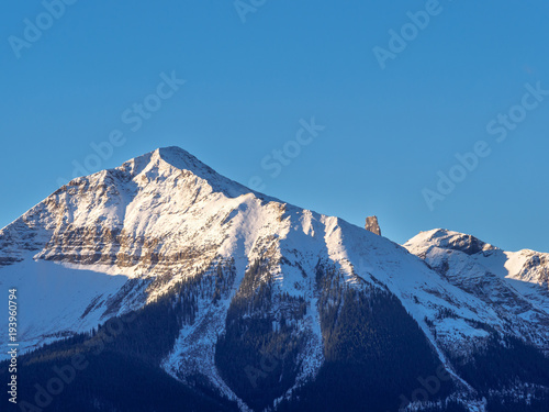 Close Up of Lizard Head Peak with Blue Sky, mountain summit in the San Miguel Mountains range of the Rocky Mountains, Telluride