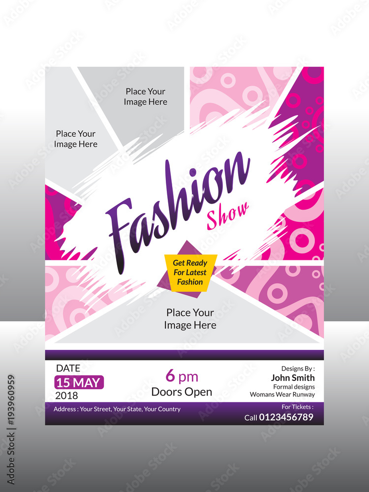 abstract creative purple fashion flyer