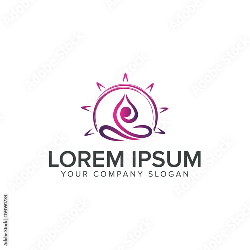 yoga logo design concept template.