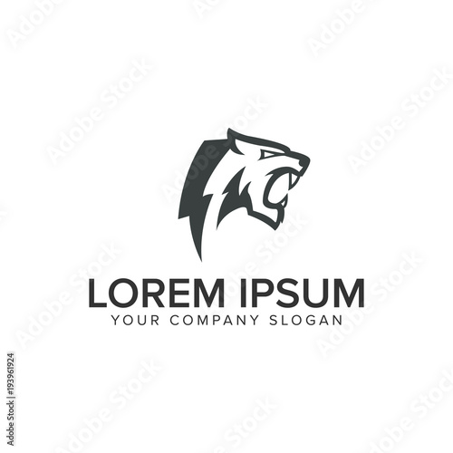 tiger head beast Logo design concept template.