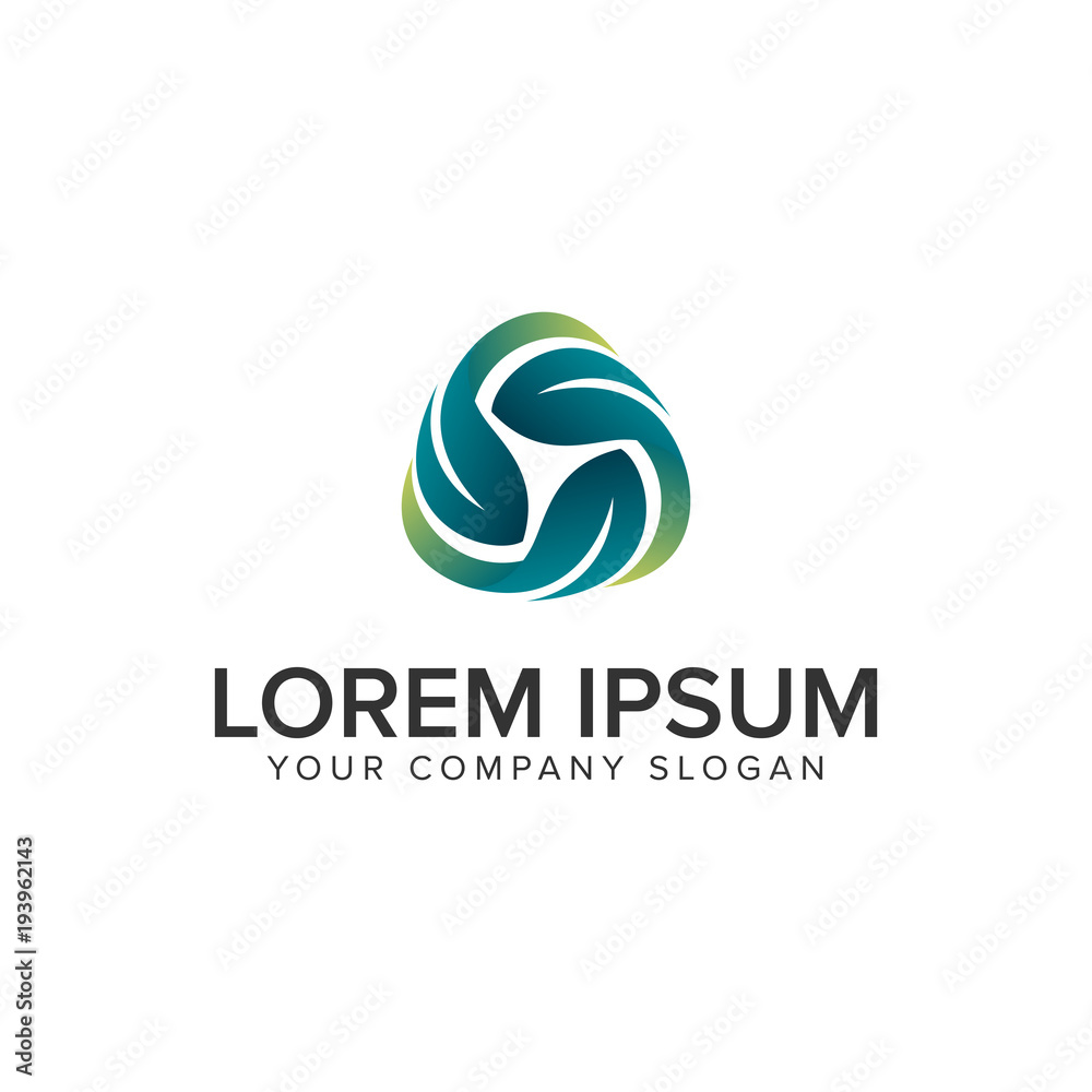 triangle leaf logo logo design concept template. triangle leaf logo logo design concept template.