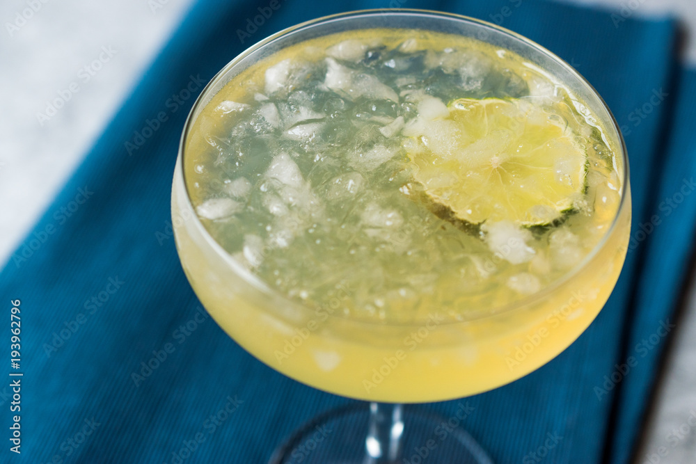 Gin Gimlet Cocktail with Lime and Crushed Ice. Gin Gimlet Cocktail with Lime and Crushed Ice.