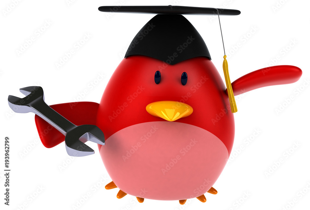 Red bird - 3D Illustration