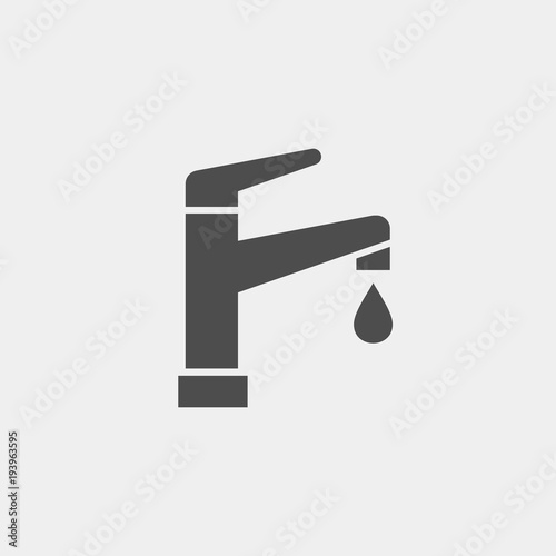 Faucet water flat vector icon	