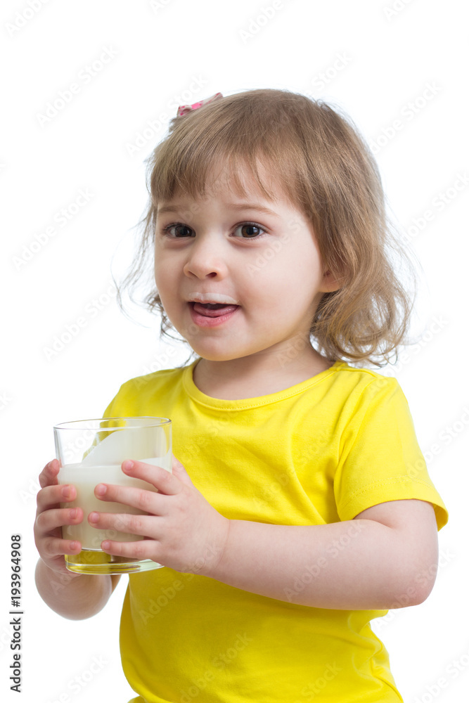 funny kid girl drinking yogurt or kefir funny kid girl drinking yogurt or kefir