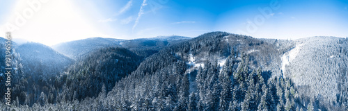 Winterwald Panorama Luftbild Tabarz Richtung Inselsberg  photo