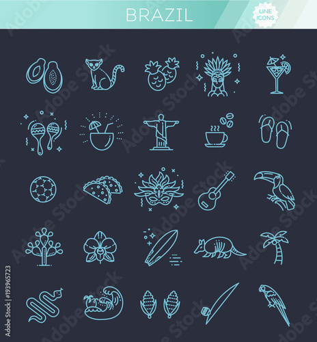 Brazil icon set. Flat design