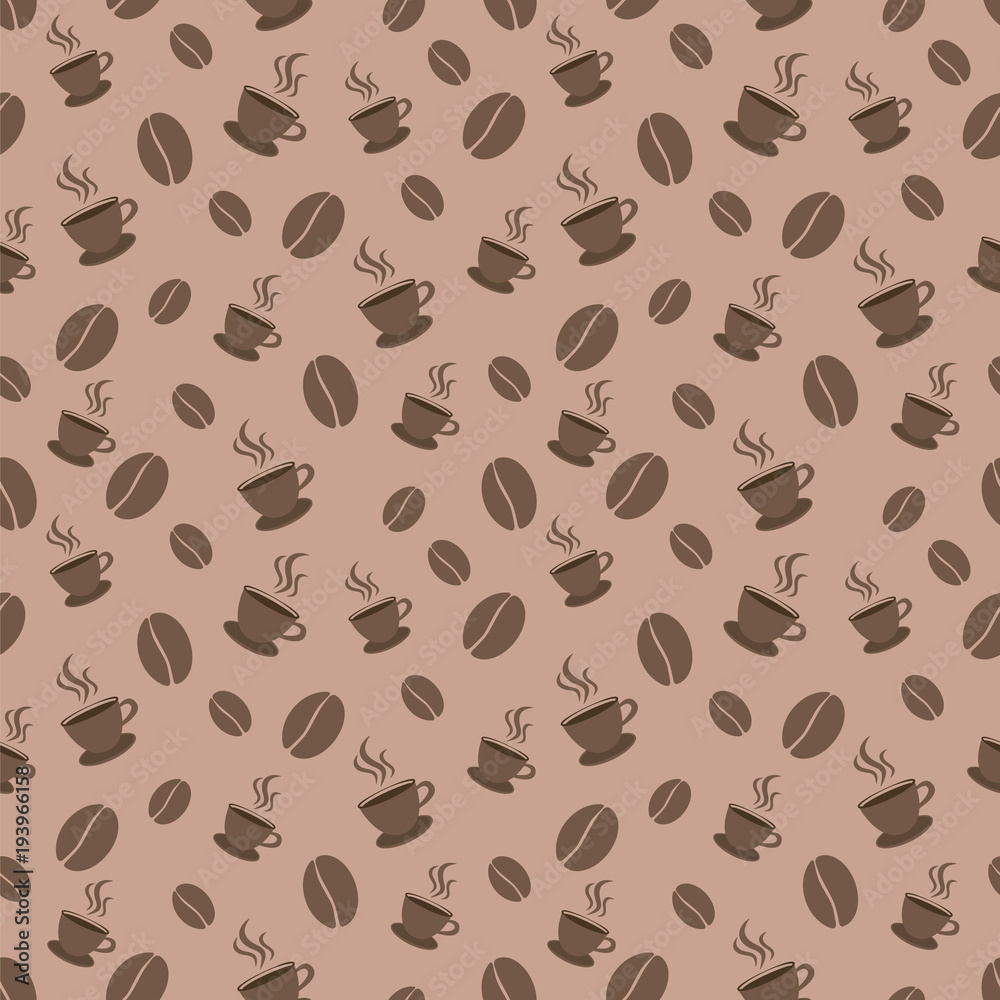 Obraz premium Seamless pattern of coffee. Vector illustration